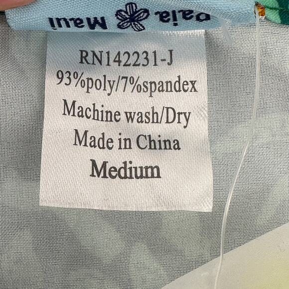 RipSkirt Floral Hibiscus Short Length 1 Adjustable Wrap Skirt Size Medium Green - Picture 7 of 7